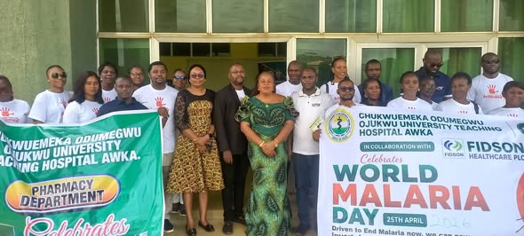 DR. UMEAKUEWULU COMMENDS PHARMACY DEPARTMENT OF COOUTH FOR  WORLD  MALARIA DAY AWARENESS